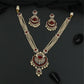 Articulated Multi Strand Kundan Pearl Necklace with Circular Pendant and Pearl Danglers