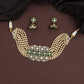 Hexagon Panel Kundan Pearl Choker with Multi Strand Bead Rows and Structured Centre