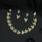 Angular Leaf Panel Kundan Necklace with Curved Units and Central Flow