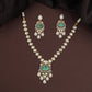 Flowing Drop Link Kundan Necklace with Decorative Pendant and Hanging Frames