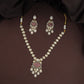 Flowing Drop Link Kundan Necklace with Decorative Pendant and Hanging Frames