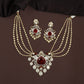 Royal Elephant Design Kundan Necklace with Multi Strand Pearl Flow and Drop Detailing
