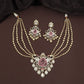 Royal Elephant Design Kundan Necklace with Multi Strand Pearl Flow and Drop Detailing