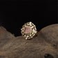 Ardent square kundan finger ring with central setting and surrounding drop units