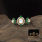 Triple design kundan finger ring with centre setting and matching side clusters