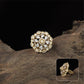 Aster bloom kundan finger ring with central round cluster and outer petal arrangement
