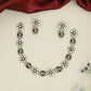 Alternating Floral Victorian Necklace with Oval Panels and Cross Pattern Detailing