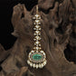Arched Kundan Tikka with Oval Centre Stone and Graduated Link Chain