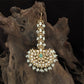 Ornate Kundan Tikka with Symmetrical Link Series and Filigree Pendant Base