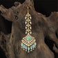 Elegant Forehead Tikka with Repeating Link Motifs and Wide Pendant Spread
