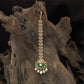 Intricate Pattern Kundan Tikka with Repeating Curved Links and Drop Edge Base
