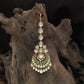 Stylish Curved Pendant Tikka with Balanced Link Alignment and Hanging Fringe