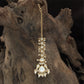 Elegant Linked Kundan Tikka with Repeating Round Units and Hanging Pearl Drops