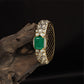 Luxurious Textured Kada with Central Emphasis and Repeating Circular Units