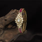 Floral Medallion Kundan Kada with Petal Cluster Centre and Tapered Side Segments