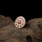 Intricate Concentric Jadau Finger Ring with Central Raised Setting