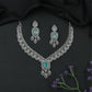 Mesh weave rhodium necklace with structured panels and square drop pendant