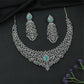 Jewelvine Spread Necklace with Flowing Leaf Structure and Center Drop Accent