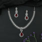 Glissara Curve Necklace with Fine Cluster Rows and Central Hanging Drop