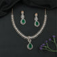 Glissara Curve Necklace with Fine Cluster Rows and Central Hanging Drop