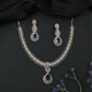 Glissara Curve Necklace with Fine Cluster Rows and Central Hanging Drop
