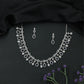 Radiant Drop Pattern Necklace with Repeating Pear Shape Hangings and Stud Earrings