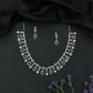 Radiant Drop Pattern Necklace with Repeating Pear Shape Hangings and Stud Earrings