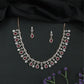 Radiant Drop Pattern Necklace with Repeating Pear Shape Hangings and Stud Earrings