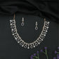 Radiant Drop Pattern Necklace with Repeating Pear Shape Hangings and Stud Earrings