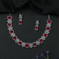 Refined Floral Link Necklace with Alternating Cluster and Square Settings