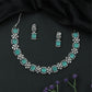 Refined Floral Link Necklace with Alternating Cluster and Square Settings