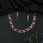 Refined Floral Link Necklace with Alternating Cluster and Square Settings