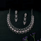 Contemporary Rhodium Necklace with a continuous looped design