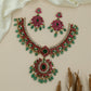 Festive Openwork Jadau Necklace with Dangling Accent Drops