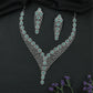 Glorent oval series rhodium necklace with multi row bead structure and drop pendant end