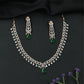 Aster Grid Link Necklace with Interlocked Square Connectors and Hanging Drop Fringe