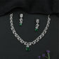Dovetail Curve Necklace with Interlocked Swirl Connectors and Suspended Drop Element