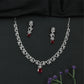 Dovetail Curve Necklace with Interlocked Swirl Connectors and Suspended Drop Element