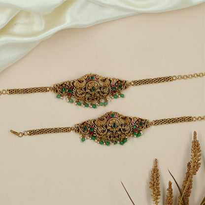 Handcrafted Peacock Baju Bandi with Side Connector Chains