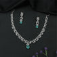 Dovetail Curve Necklace with Interlocked Swirl Connectors and Suspended Drop Element