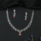 Dovetail Curve Necklace with Interlocked Swirl Connectors and Suspended Drop Element