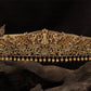 Grand Peacock Antique Dabu with Floral Clusters and Curved Frame