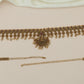 Crescent Lakshmi Antique Waist Belt with Hanging Floral Fringe