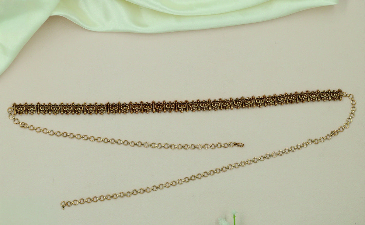 Royal Antique Waist Belt With Intricate Floral Scrollwork