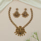Carved Floral Antique Necklace with Repeating Side Panels