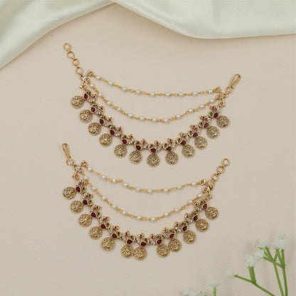 Medallion Mati with Pearl Strand Detailing