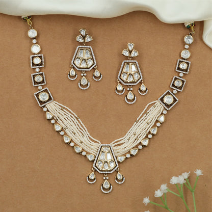Koralume Kundan Necklace with Decorative Multi Strand Layout