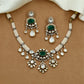 Pearl strand Kundan Necklace featuring a sculpted centrepiece