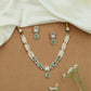 Pearl Strand Kundan Necklace with Framed Teardrop Pendant Detailing