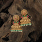 Jadewisp Floral Jumka with Decorative Hanging Fringe Border